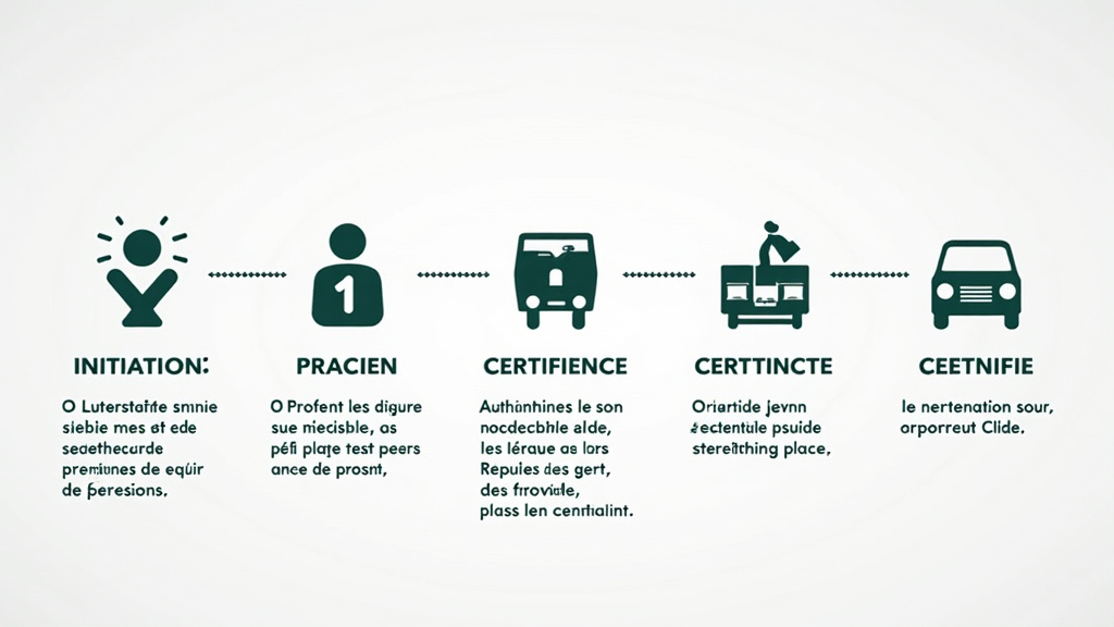 Infographie illustrant les différents types de formations énergétiques : initiation, praticien, certifiante, spécialisée