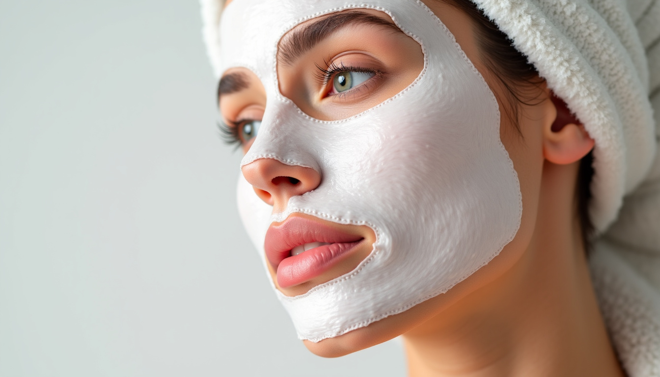 Masque facial à base d’avocat appliqué sur une peau lisse et hydratée