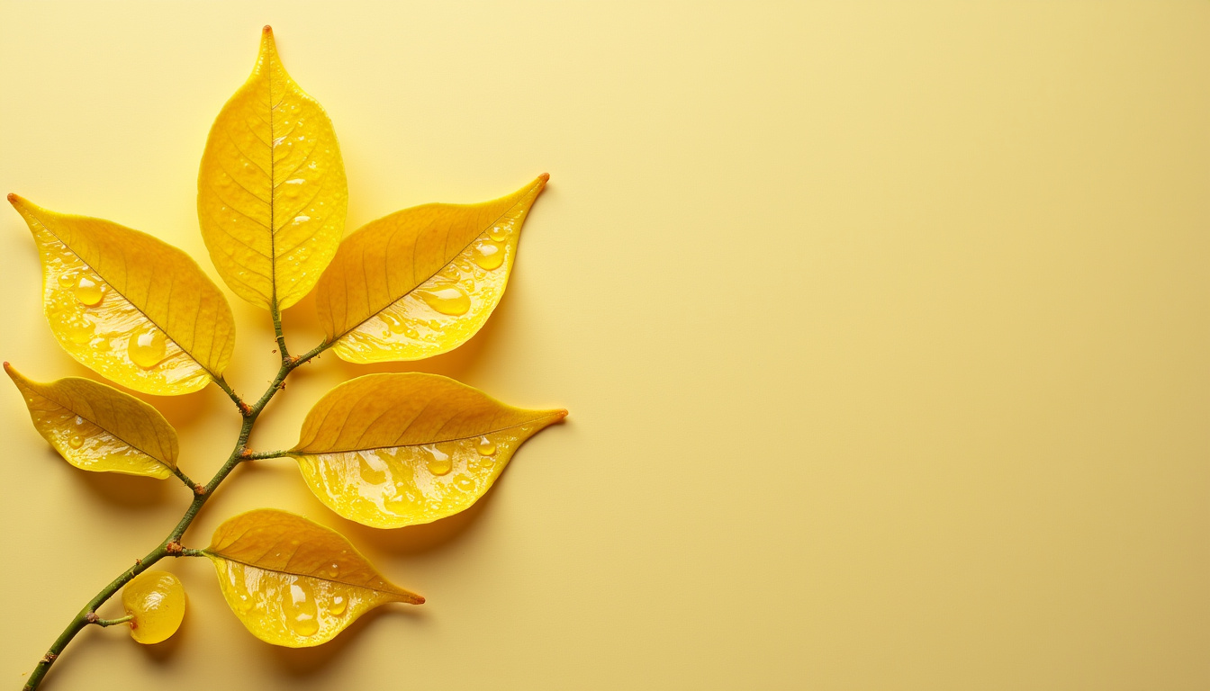 Photographie en gros plan de feuilles de verveine citronnelle avec gouttelettes d