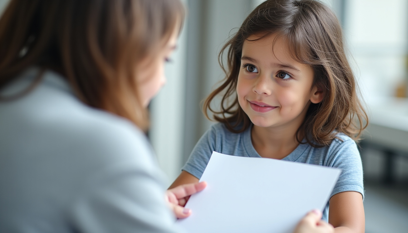 Psychologue évaluant un enfant lors d