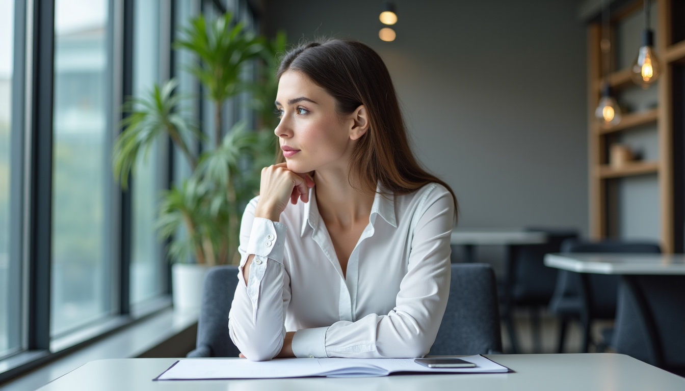 Adulte à haut potentiel intellectuel en pleine réflexion dans un cadre professionnel