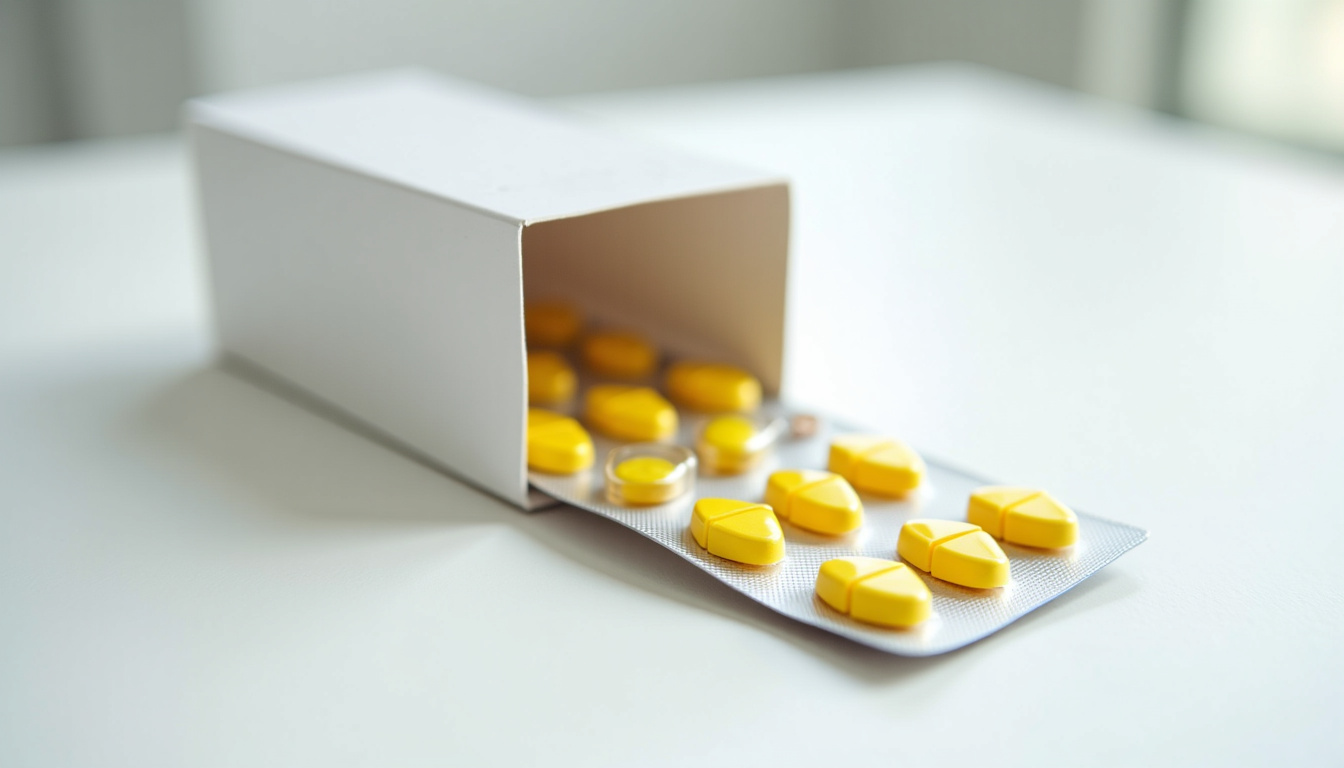 Boîte de Forxiga 10 mg avec comprimés jaunes en forme de losange