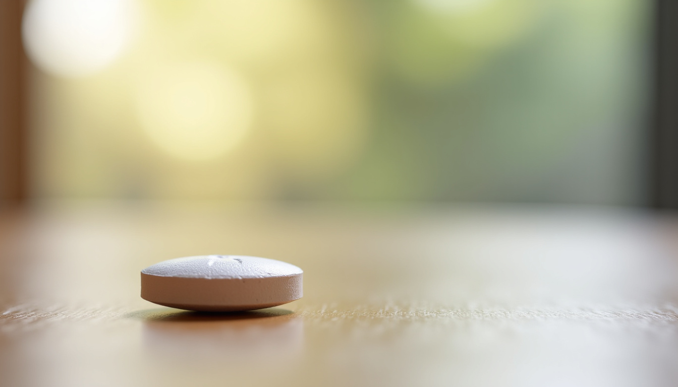 Comprimé pelliculé de paroxétine posé sur une table