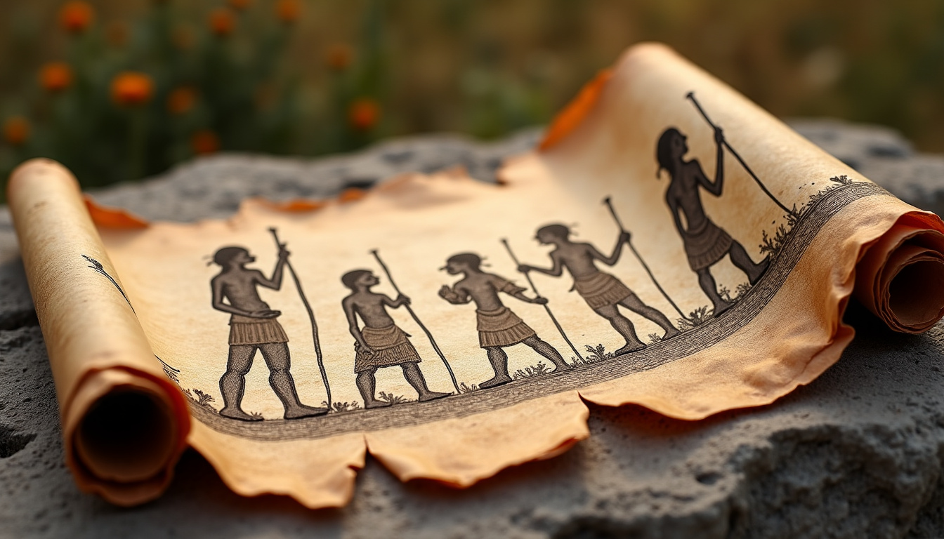 Représentation historique de la pratique de la radiesthésie à travers les âges montrant des illustrations de sourciers utilisant des baguettes de coudrier dans différentes civilisations anciennes