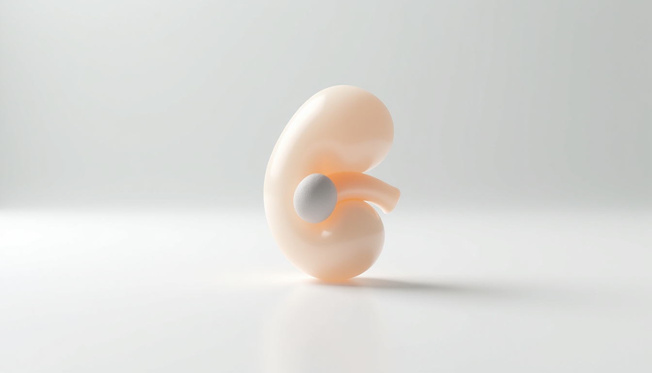 Représentation schématique d’un calcul bloquant l’uretère et provoquant une dilatation du rein