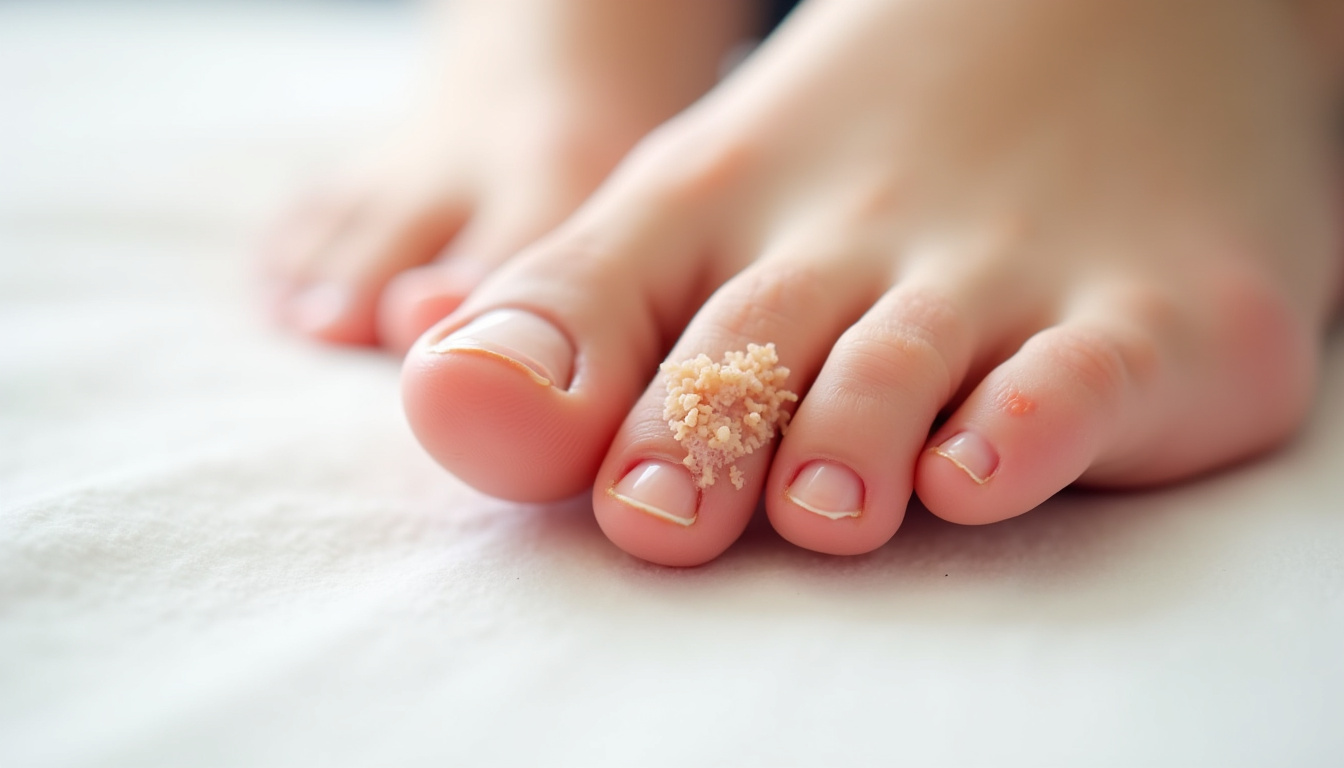 Illustration des principales infections cutanées traitées par l’econazole: pied d