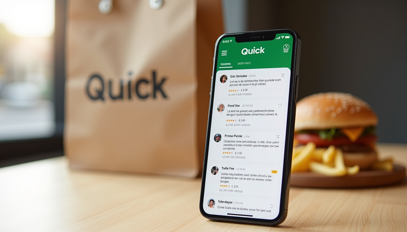 Avis clients affichés sur l’application Uber Eats concernant le Quick de Nice Avenue Jean Médecin