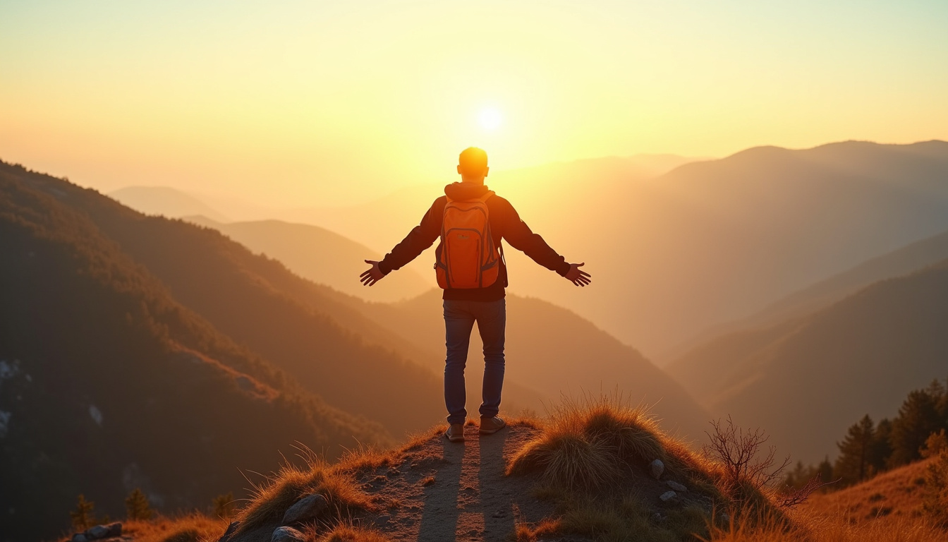 Illustration d'une personne en pleine nature, symbolisant la résilience et l'optimisme