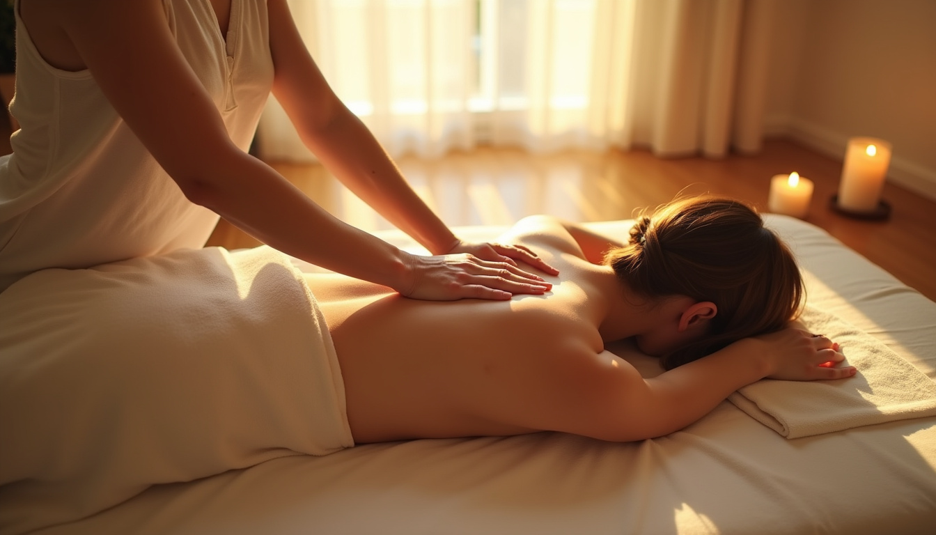 Pratique d’un massage body body avec huile, dans un cadre chaleureux et discret