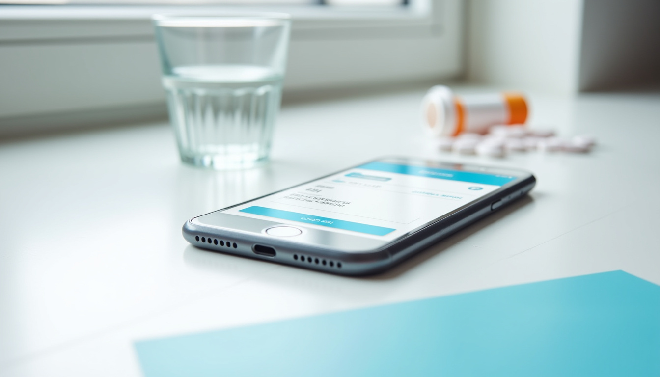 Utilisation de l’application mobile d’une pharmacie des thermes pour envoyer une ordonnance en photo