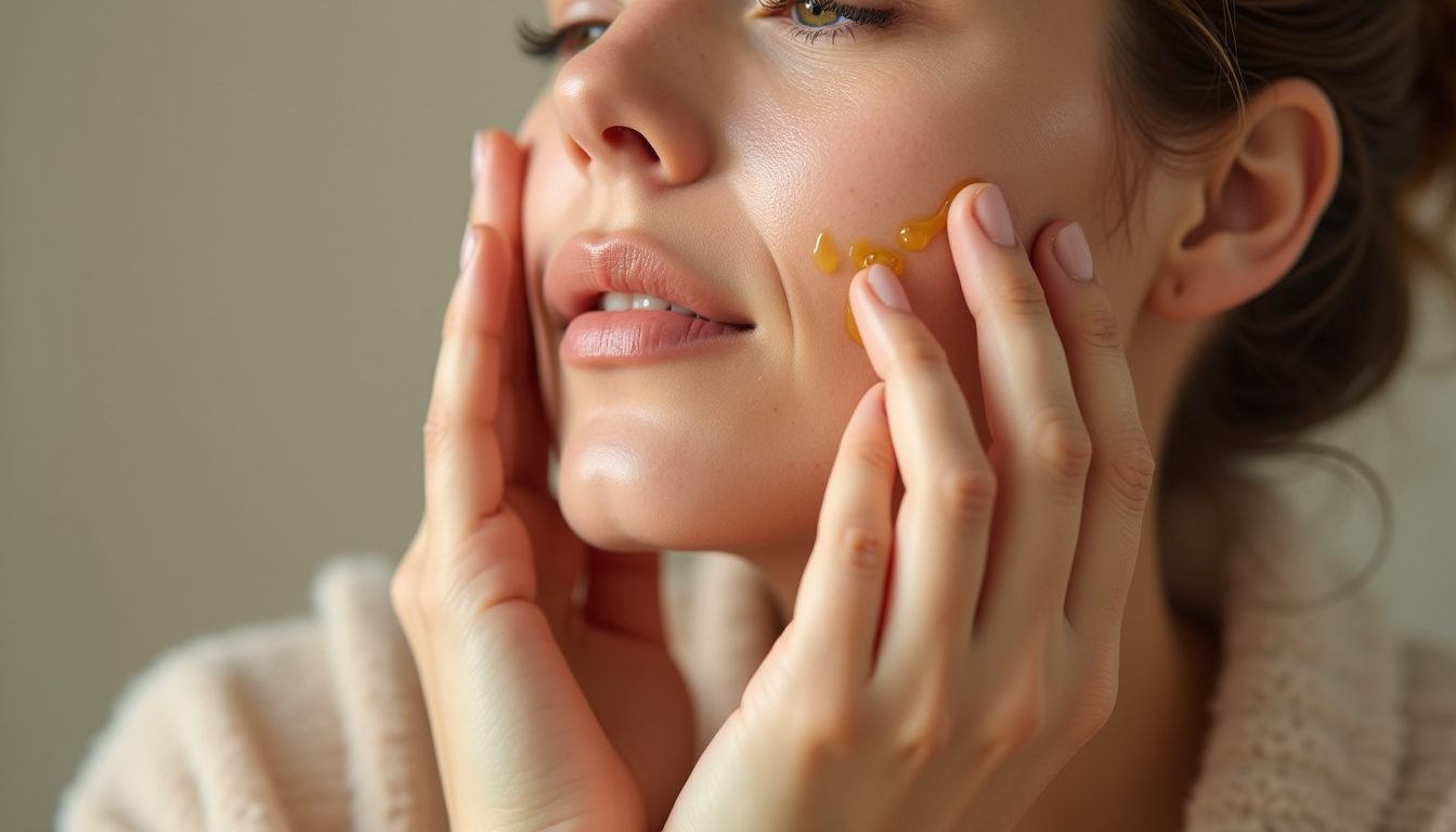 Application d'huile de bourrache sur une peau sèche en soin du visage