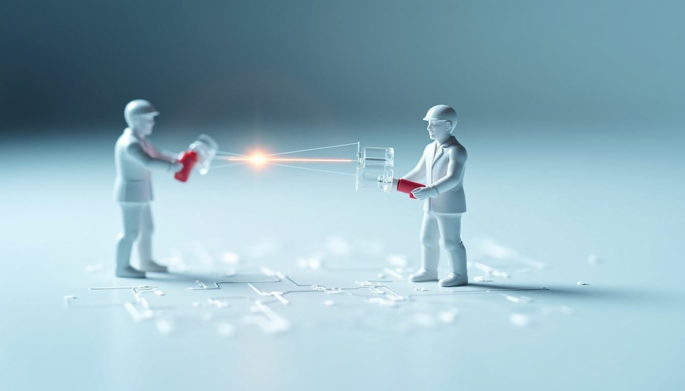 Représentation schématique d’un technicien diagnostiquant un échec de raccordement fibre optique