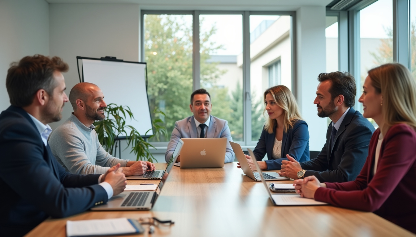 Réunion de travail entre audioprothésistes du réseau Unisson, échangeant sur leurs pratiques et expériences